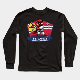 USA - American BASEBALL - St. Louis - Baseball mascot - St. Louis baseball Long Sleeve T-Shirt